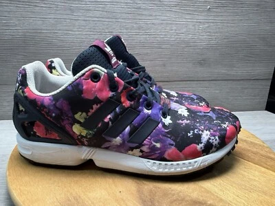 Adidas ZX Flux Torsion Multicolor Flower Sneakers Ortholite Women’s Size 6.5 - Image 1 of 4