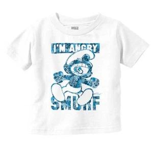 The Smurfs Cartoon I'm The Angry Smurf Fist Toddler Boy Girl Youth T Shirt Tee - Picture 1 of 6