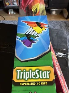 Kite Rainbow Triple Star 49" Single Line Box Kite One Piece 3D - Picture 1 of 10