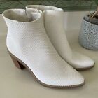 White Snakeskin Ankle Booties Size 7