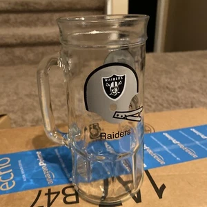 Vintage RAIDERS Football Peanut Glass Beer Mug Stein We - Picture 1 of 2