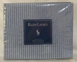 Ralph Lauren Full Flat Sheet Blakely Blue Cotton New in Package Bedding - Picture 1 of 3