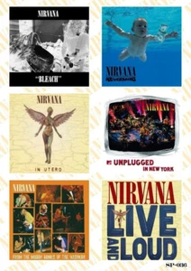 Nirvana Album Covers Sticker Pack - American Grunge Punk Hard Rock Band Logo - Bild 1 von 1