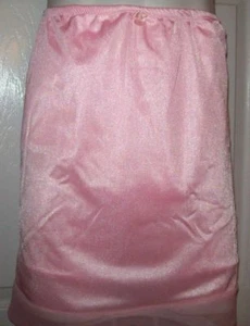 PINK Tricot 2 LAYER SLIP & 6" SLEEVE PANTY Sheer Hem 30-40 Waist * Length 21 ** - Picture 1 of 5