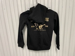 True Religion Full Zip Hoodie Sweatshirt Black & Gold Youth Size 6 - Picture 1 of 16