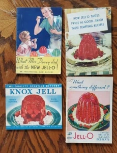 Lot of 4 Jell-o and Knox Jell Recipe Pamphlets - Advertising 1930s - Picture 1 of 6