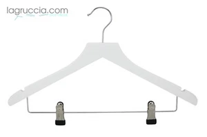 Grucce appendiabiti con clips in legno bianco cm 43 Pezzi 20 lagruccia.com - Foto 1 di 4