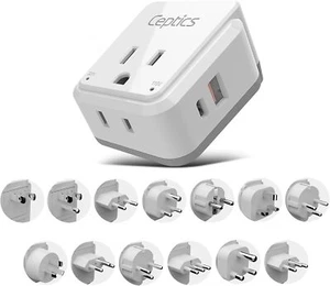 Ceptics International Power Plug Adapter - Includes 13 Type SWadAPt Attachments - Picture 1 of 8
