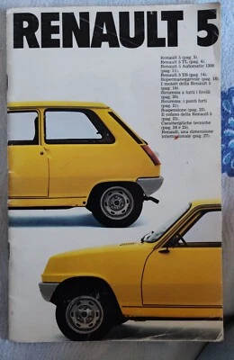 BROCHURE DEPLIANT RENAULT 5  ANNO 1978/79 IN ITALIANO RARO  - Immagine 1 di 4
