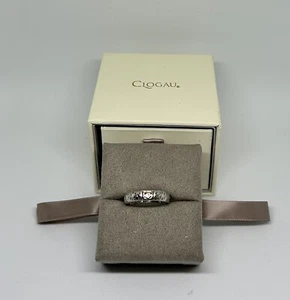 Clogau Royal Roses Sterling Silver & Rose Gold Stacking Band Ring Size N - Picture 1 of 5