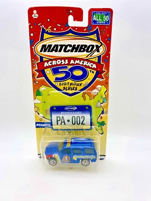 2001 MATCHBOX ACROSS AMERICA Pennsylvania Chevy Chevrolet Tahoe POLICE SUV BLUE - Image 1 of 2
