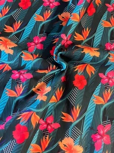 PUL Waterproof Fabric Metre Nappies Sanitary Pads Teal Tropical - Picture 1 of 4