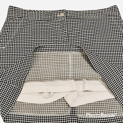 IZOD Mujer PerformX Elastizado Golf Tenis Skort Negro Blanco Pata de Gallo Talla 10 Foto 1 de 4