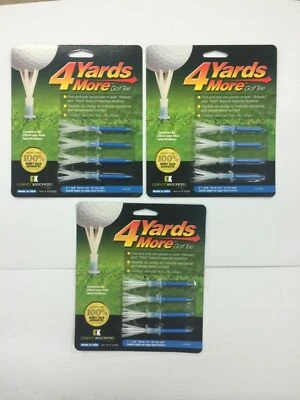 4 yards more tees,  3 1/4" long, 4 tees per pack, (3-pack deal) Brand NEW - Image 1 of 2