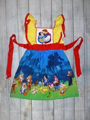 NUEVO Vestido Boutique Princesa Blancanieves y Los Enanos Niñas Sin Mangas Volantes Foto 1 de 4