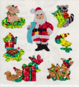 Sandylion Vintage Shiny Foil CHRISTMAS Santa Scrapbooking Stickers E49 RARE - Picture 1 of 1