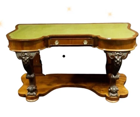 Antique Desk, Carved,  Empire, Tooled Leather Top, Elegant, 19th C., 1800's!! Cover