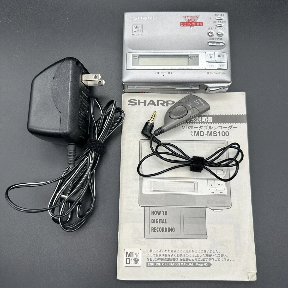 SHARP ポータブルMDプレーヤー MD-SS22-N シルバー　未使用品 夏普MD | eBay