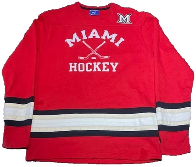 Sudadera Champion Heritage Miami Ohio Redhawks Hockey sobre Hielo Cuello Redondo Mediana Foto 1 de 4