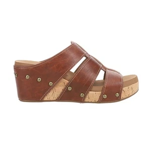 Corkys Catch Of The Day Studded Wedge  Womens Brown Casual Sandals 41-0353-WHSK - Picture 1 of 5