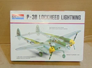 Monogram #6848 P-38 Lockheed Lightning 1/48 Plastik Flugzeug Modellbausatz, 1973 - Bild 1 von 2