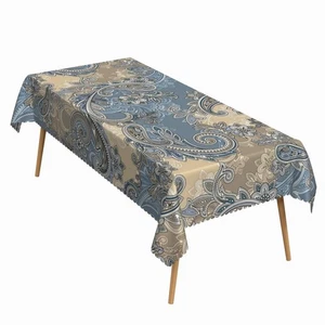 60x102 Inch Paisley Rectangular Tablecloth Western Indian Traditional Decorat... - Picture 1 of 6