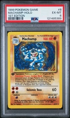 PSA 6 (EX-MT) Machamp #8 - 1999 Pokemon Game Base Set [Holo] [1st Edition] - Image 1 of 3