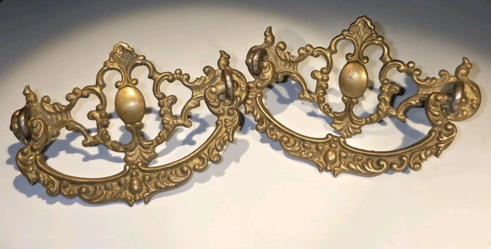 Drop Bail Pulls Drawer Hardware Cabinet Cupboard Handles Ornate Victorian  - Image 1 of 4