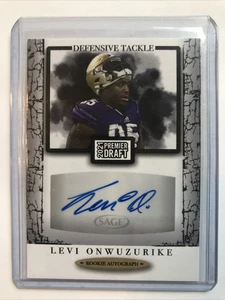 2021 SAGE PREMIER DRAFT LEVI ONWUZURIKE AUTO ROOKIE CARD# A101 DETROIT LIONS - Picture 1 of 2