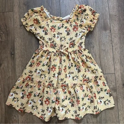 Vestido para niña Little Lass en capas, floral, tela arrugada, calado, capas, 3T Foto 1 de 4
