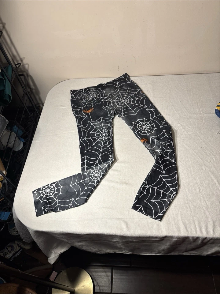 Leggings de tela de araña de Halloween, sin límites, Jr 11-13, negros, telarañas/arañas, NUEVO Foto 1 de 4