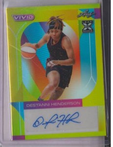 Destanni Henderson BA-DH1 2022-23 Leaf Vivid Auto Yellow 17/50 - SC Gamecocks