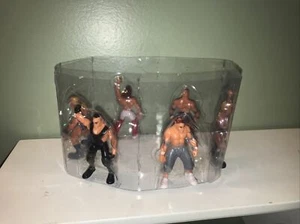 Lot of 6 Vintage 2" Wrestling WWF WWE WCW Wrestler Toy Rubber Figures In Package - Picture 1 of 12