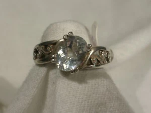 Women's 8x6mm White Topaz ring Sz 7 - Picture 1 of 1
