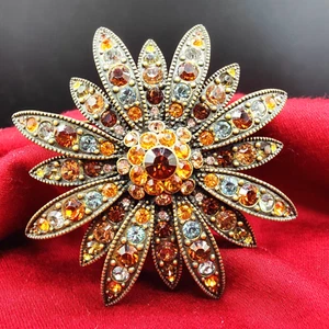 Broche Flor Starburst Joan Rivers De Colección - Multi Cristal de Swarovski - Firmado - Imagen 1 de 12