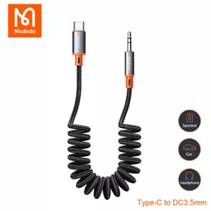 Mcdodo AUX Audio Spring Coil Cable USB C to 3.5mm Adapter for iPad Pro Air 1.8m - Picture 1 of 12