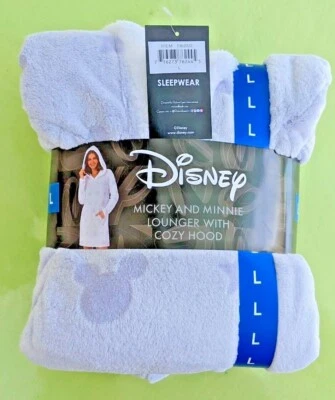 Disney Minnie & Mickey Mouse Women's Fleece Lounger W/ Sherpa Hoodie L - Image 1 of 3