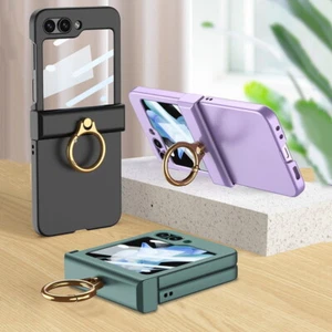 For Samsung Galaxy Z Flip6 Flip5 Shockproof Tempered Glass Holder Case Cover - Picture 1 of 12