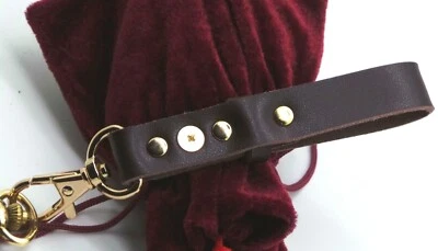 GOLD Pocket Watch Belt Loop Fob Strap Quality Genuine Leather Holder Keys Etc - Image 1 of 4