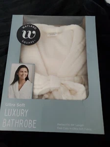 Wayland Square ultraweicher Luxus Bademantel creme 1 Größe 44" lang Gürtel 2 Taschen - Bild 1 von 12