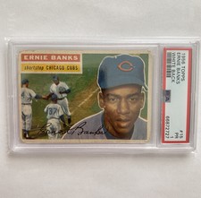 1956 Topps Ernie Banks White Back #15 PSA 1 Chicago Cubs Baseball Card Vintage