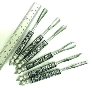 Set 7 Curved Chisel Fruit Carving Knife Thai Soap Art Mukimono Engraving hand - Picture 1 of 10