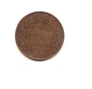 1906 Kanada großer Cent---Ehrliche Gebrauchsspuren!!! - Bild 1 von 2
