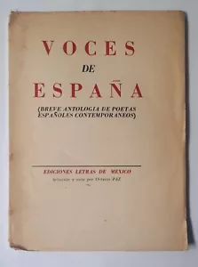 Voces de España - Selección y nota por Octavio Paz - Primera Edición (1938) - Imagen 1 de 1