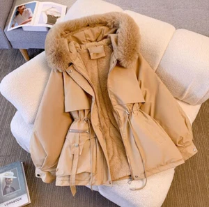 New Women's Cotton Padded Hooded Jacket Warm Fleece Coat Winter Thick Outerwear - Bild 1 von 21