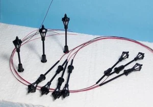 New LED N Scale Cast Iron Style Lights 10 Pcs W/Resistors & Diagram 16V - Picture 1 of 6