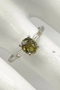Anillo de platino de diamantes de alejandrita de 1,38 quilates certificado natural vintage de la década de 1940 $6000 - Imagen 1 de 7