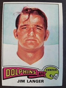 1975 Topps Jim Langer #196 Football Karte Miami Dolphins - Bild 1 von 2