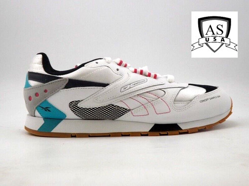Scarpe da corsa giovanili Reebok classiche in pelle ATI 90S taglia 5 5 bianco azzurro rosa DV5513