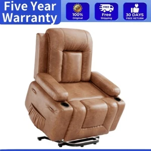 ๐PU Leather Power Lift Recliner Chair with Massage and Heat Adjustable Furnitur - Picture 1 of 8
